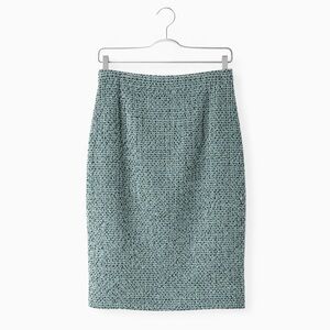 St. John Collection Tweed Pencil Skirt - Robins Egg Blue Tweed